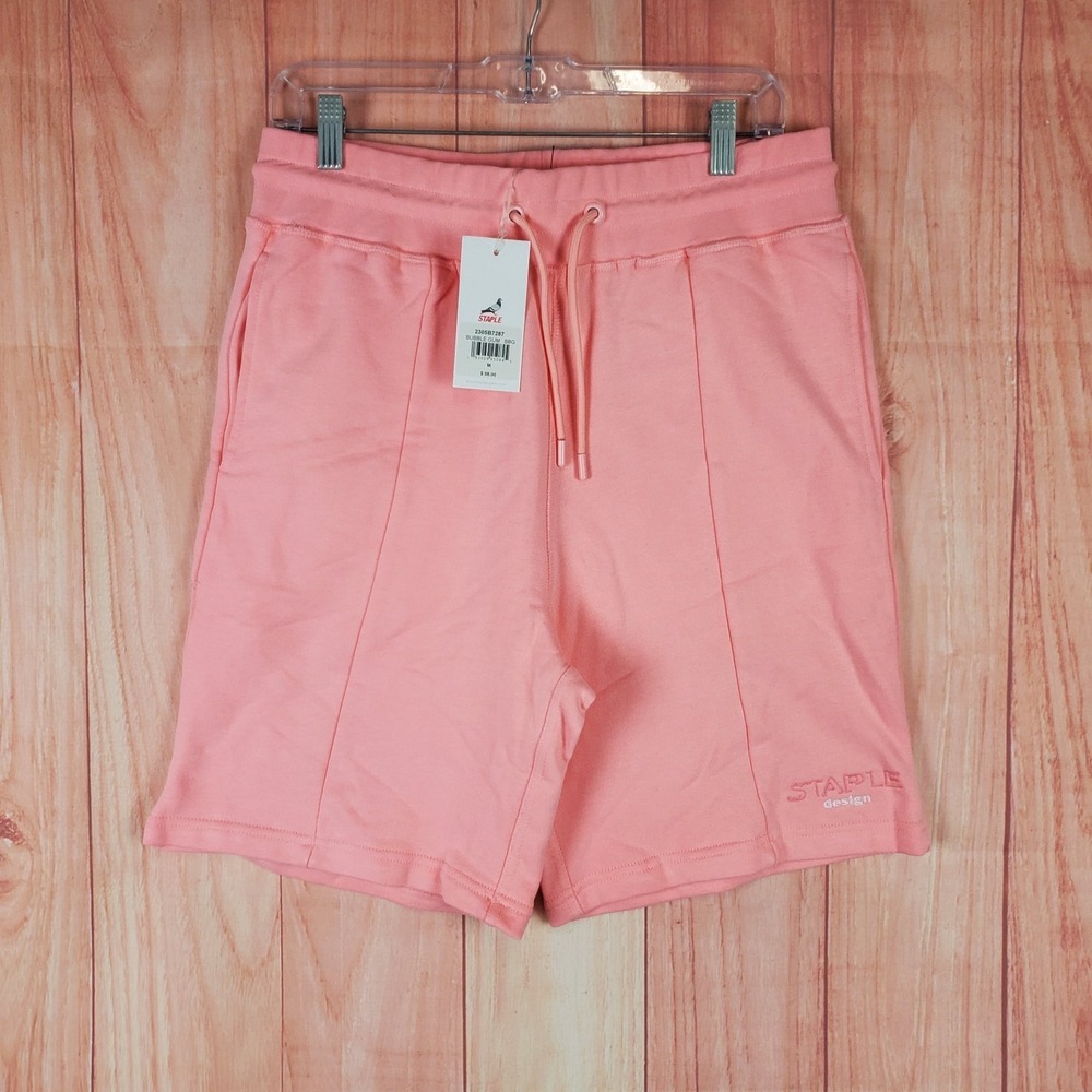 Staple Pigeon Sweat Shorts Mens Medium Bubble Gum French Terry Lined Casual Wear